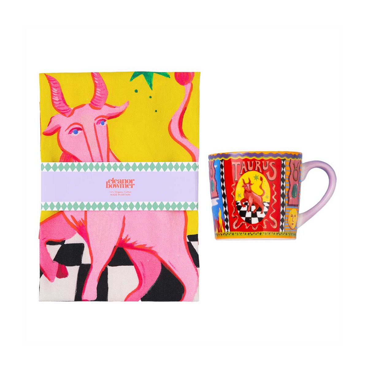 Eleanor Bowmer Taurus Zodiac Mug & Tea Towel Set