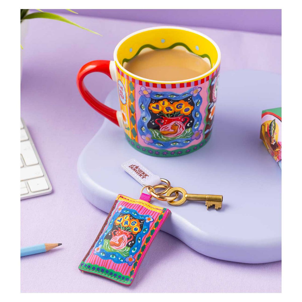 Eleanor Bowmer Virgo Zodiac Mug & Keyring Set