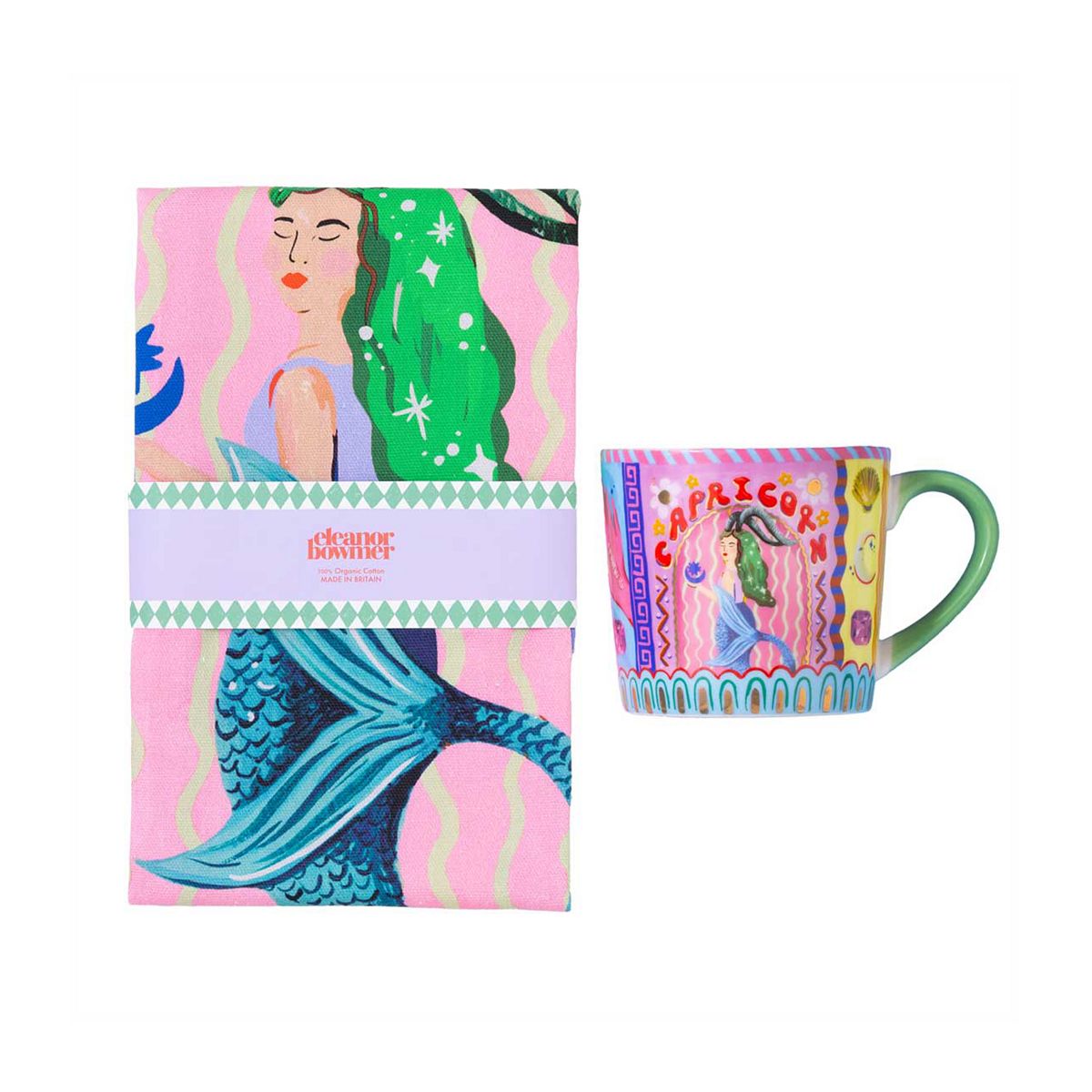 Eleanor Bowmer Capricorn Zodiac Mug & Tea Towel Set
