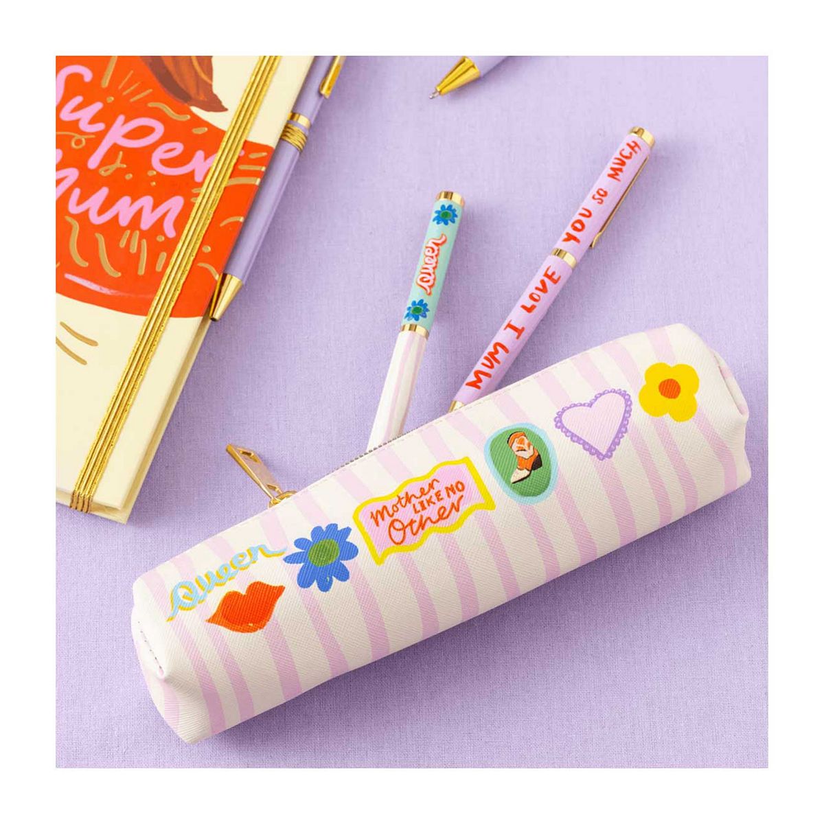 Eleanor Bowmer Mother Like No Other Pencil Case & Love You Mum Pens Set