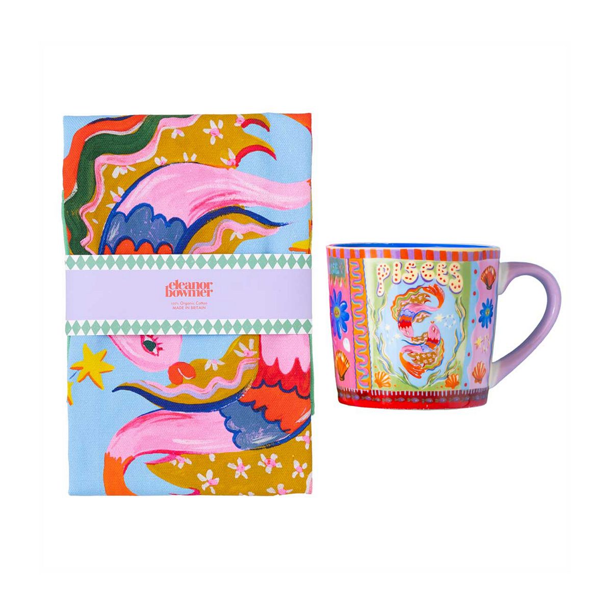 Eleanor Bowmer Pisces Zodiac Mug & Tea Towel Set