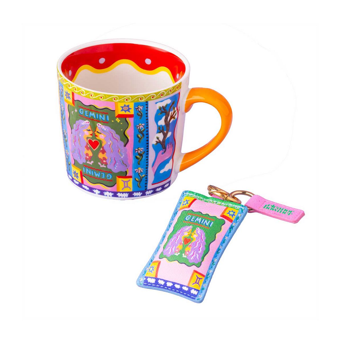 Eleanor Bowmer Gemini Zodiac Mug & Keyring Set