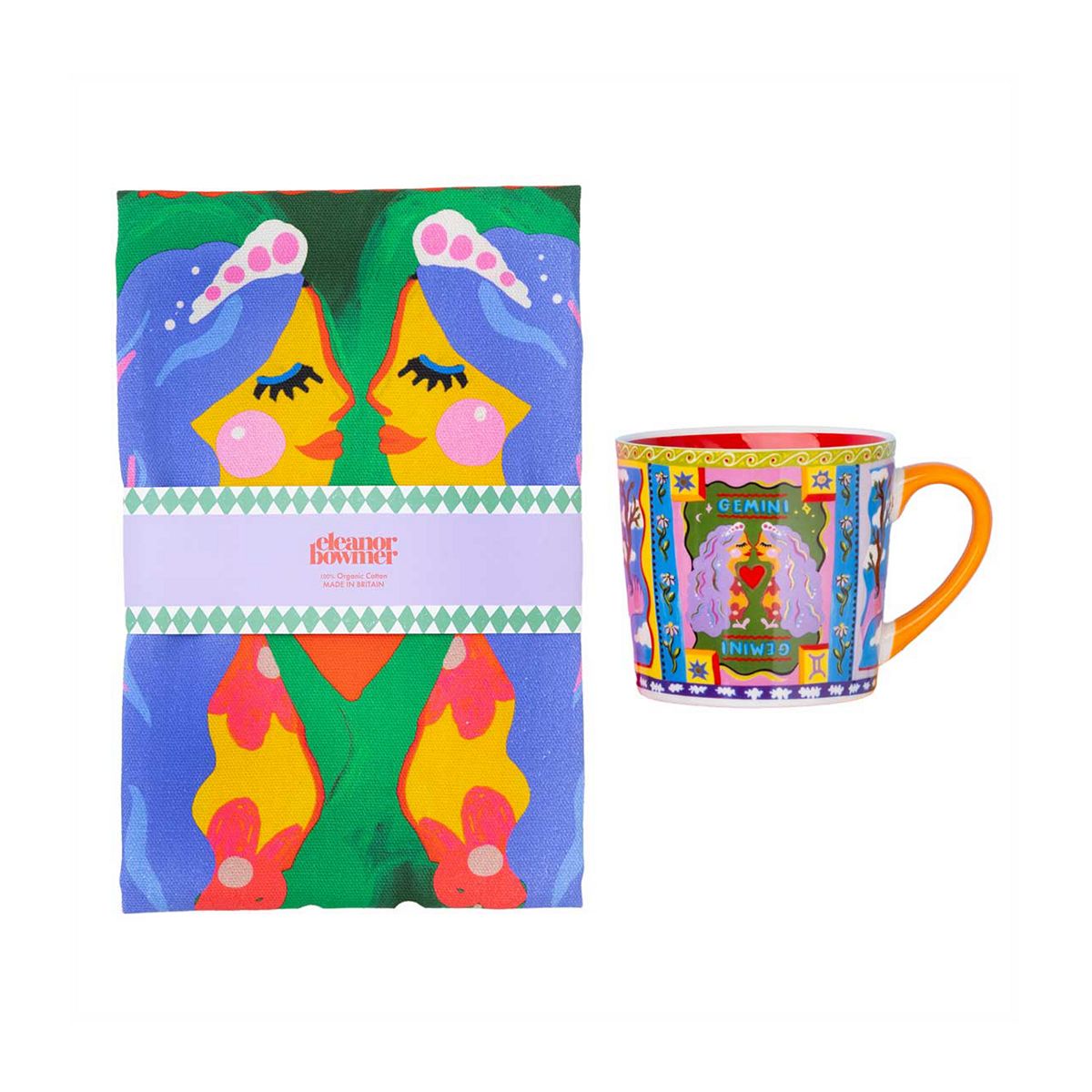 Eleanor Bowmer Gemini Zodiac Mug & Tea Towel Set