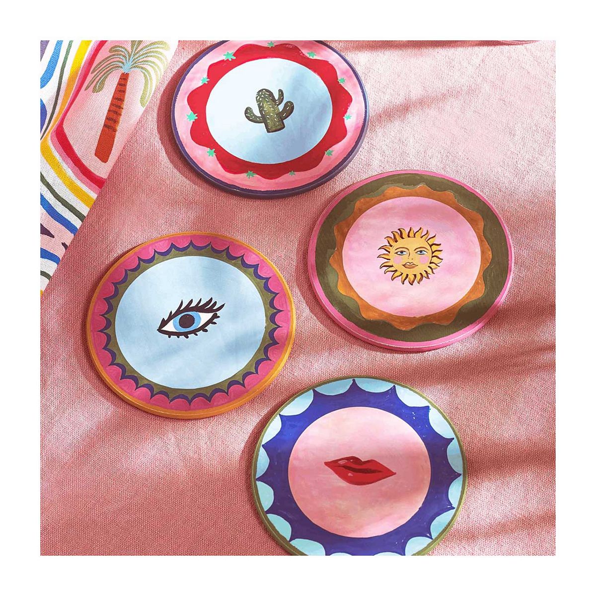 Eleanor Bowmer Electric Coast 4 Cork Placemats & Coasters Set
