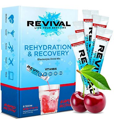 Click to view product details and reviews for Revival 6 X 10g Sachets Wild Cherry Electrolyte Powders.