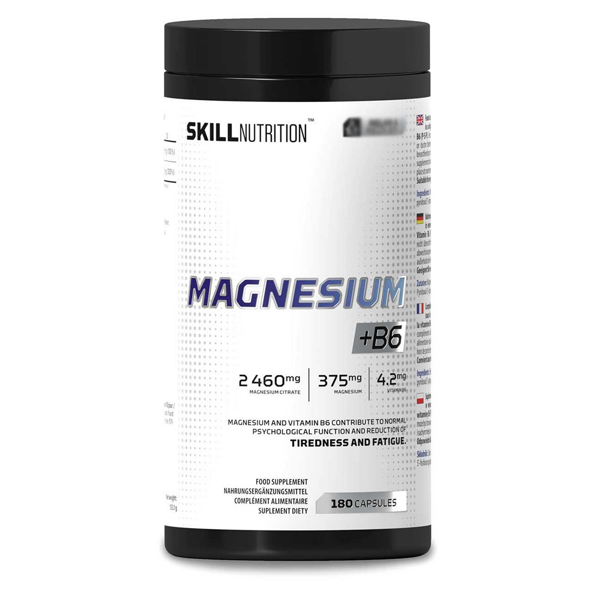 Skill Nutrition Magnesium + B6 Capsules 180S