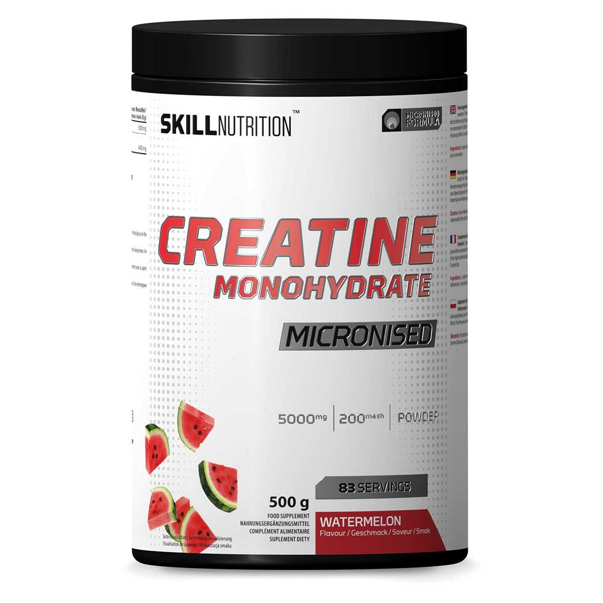 Skill Nutrition Micronised Creatine Monohydrate Flavoured Powder Watermelon 500G