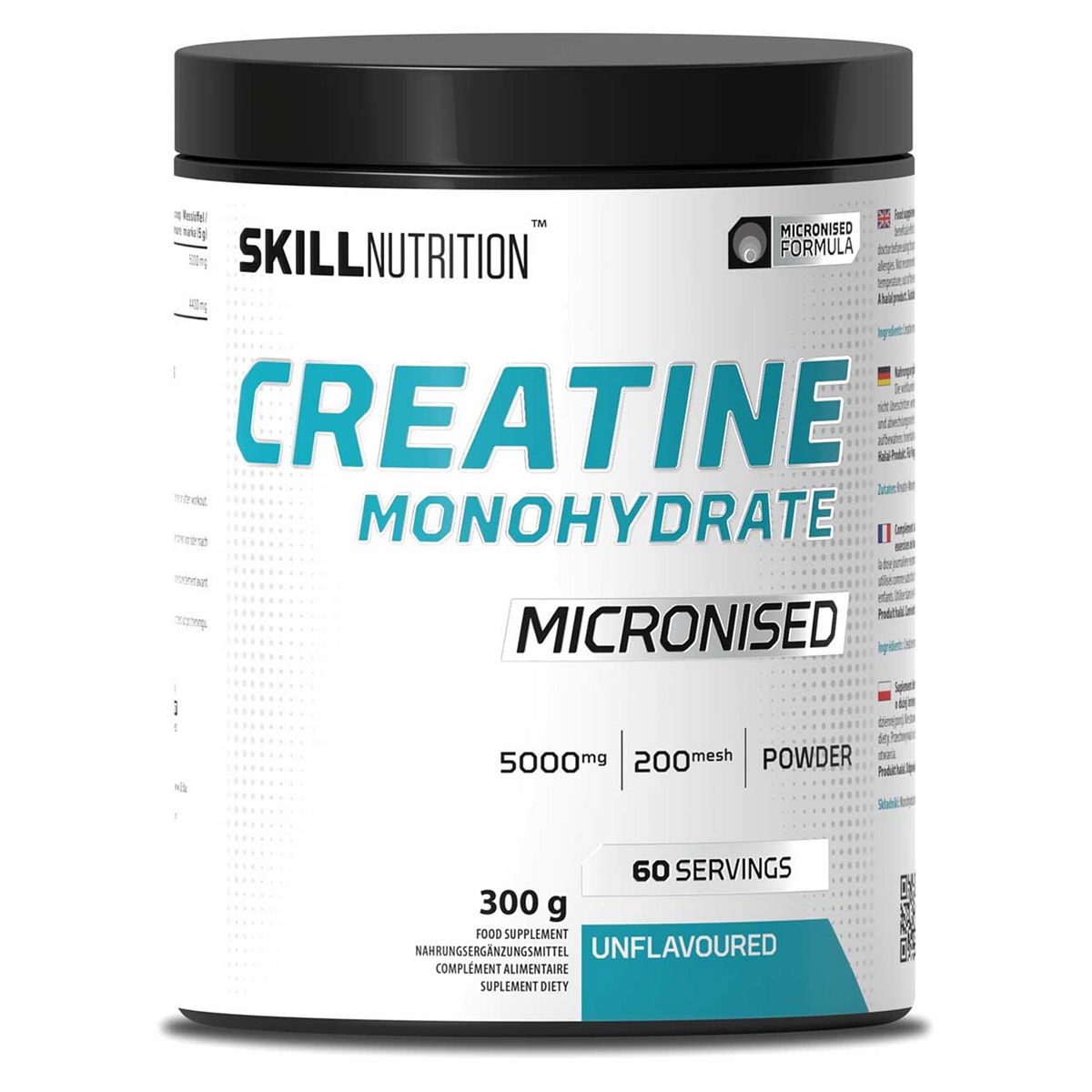 Skill Nutrition Micronised Creatine Monohydrate Unflavoured Powder 300G