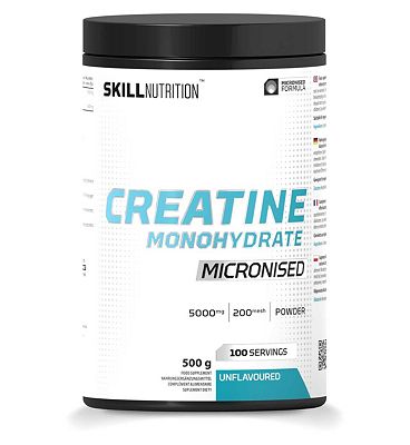 Skill Nutrition Micronised Creatine Monohydrate Unflavoured Powder, 500g