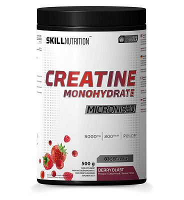Skill Nutrition Micronised Creatine Monohydrate Flavoured Powder Berry Blast, 500g