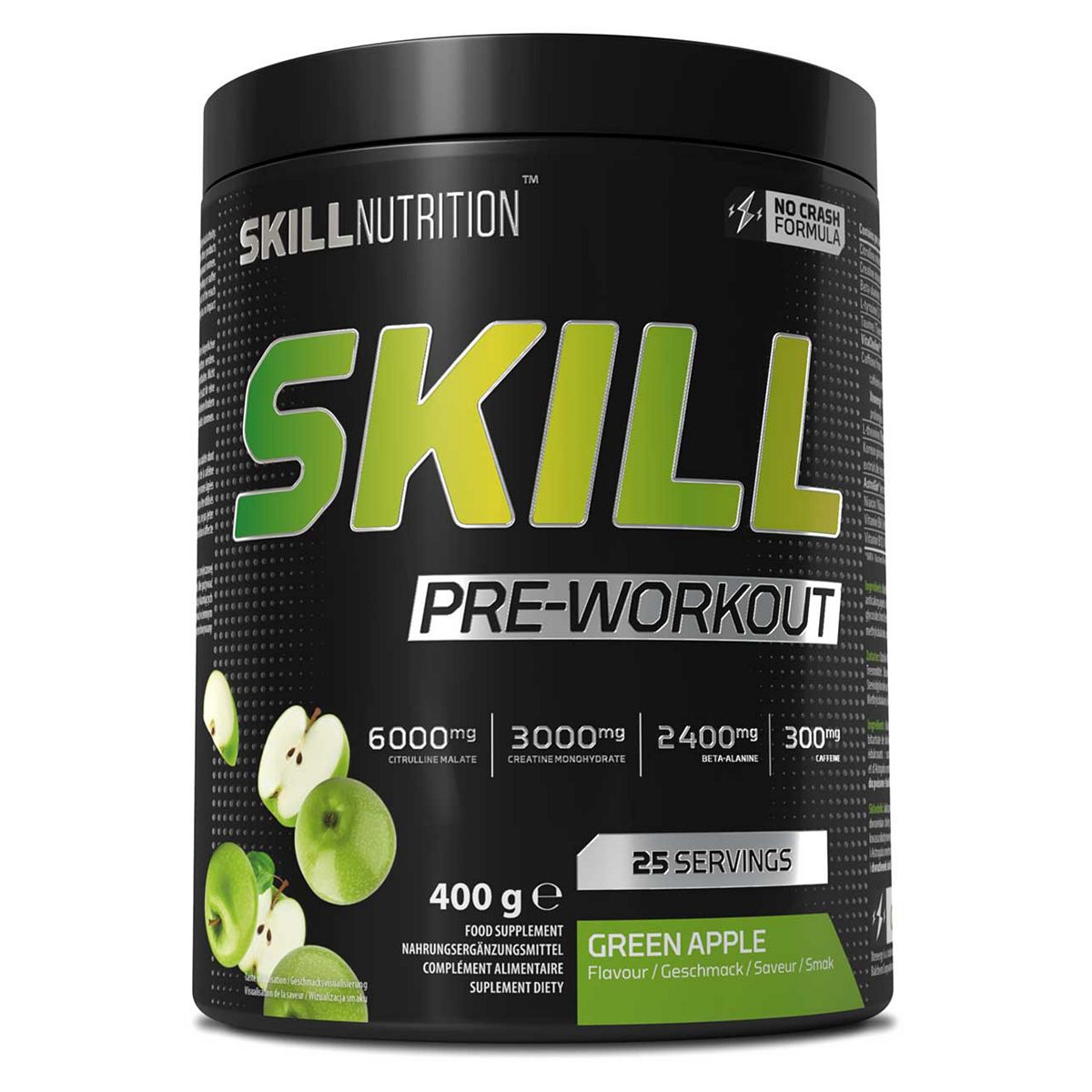 Skill Nutrition Skill Pre Workout Powder Green Apple 400G