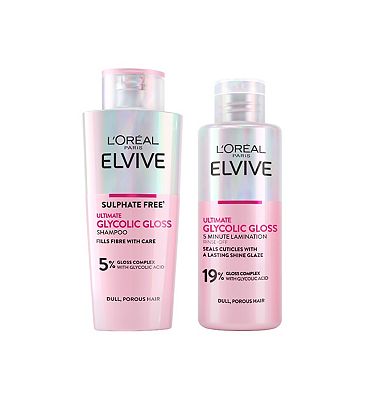 L'Oreal Paris Elvive Glycolic Gloss Glossing Duo For Dull Hair Bundle