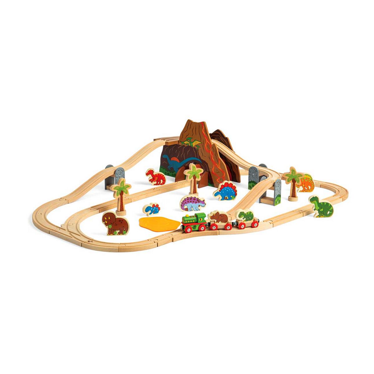 Bigjigs Toys Bigjigs Rail Dinosaur Railway Set - 49 Pieces