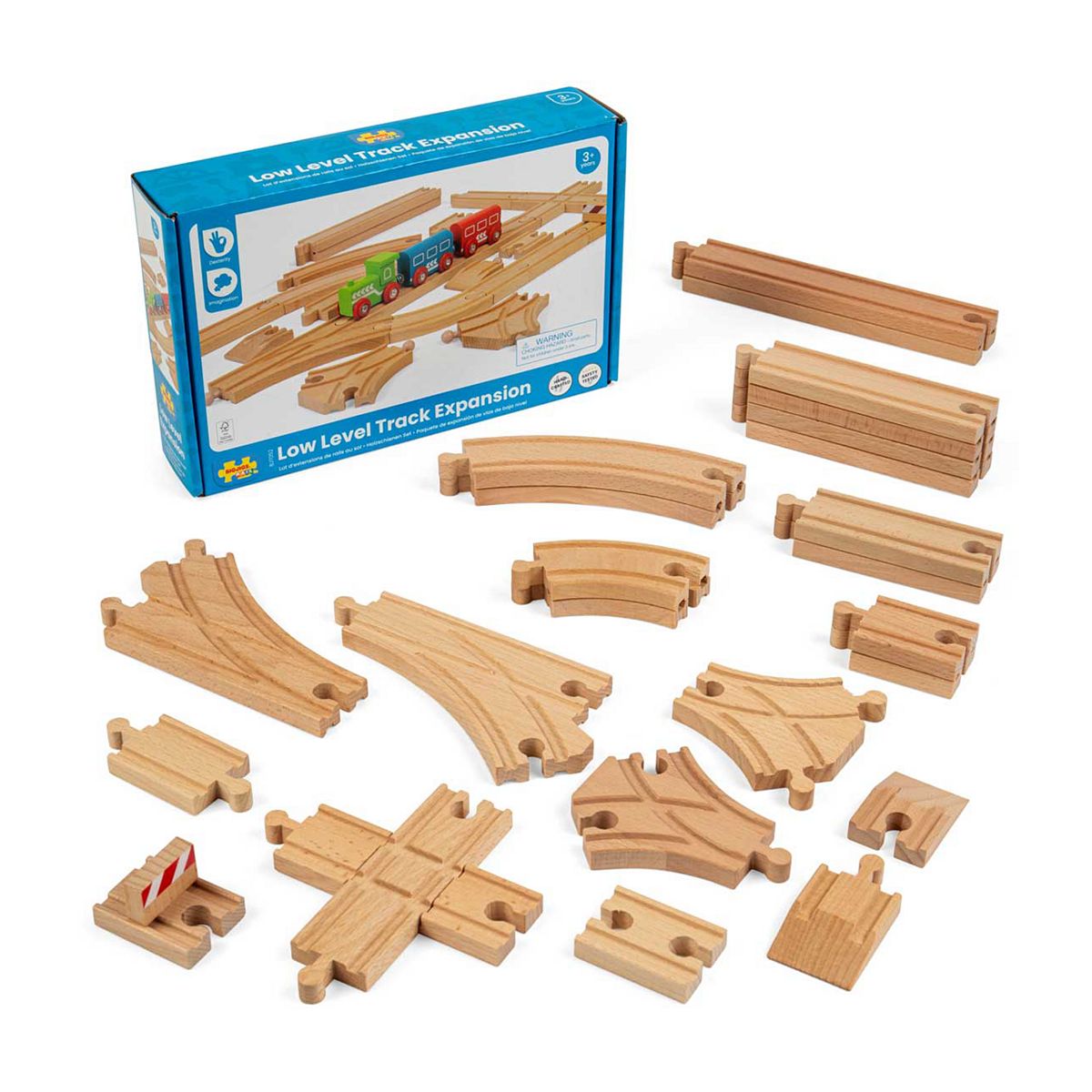 Bigjigs Toys Bigjigs Rail Low Level Track Expansion Pack - 25 Pieces
