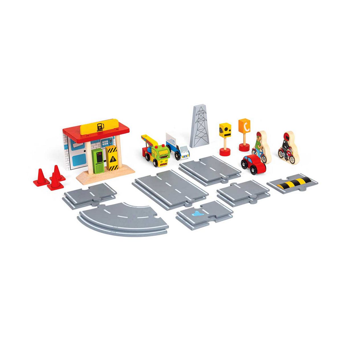 Bigjigs Toys Bigjigs Rail Roadway Accessory Pack - 25 Pieces