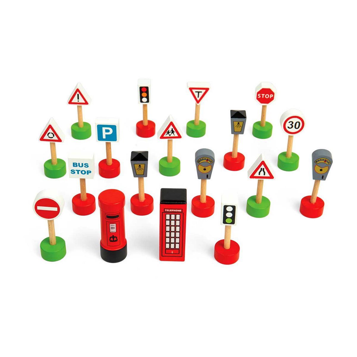 Bigjigs Toys Bigjigs Rail Road Signs Pack - 18 Pieces