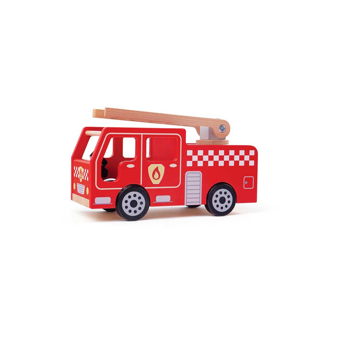 Bigjigs Toys Wooden City Fire Engine With Swivel Ladder