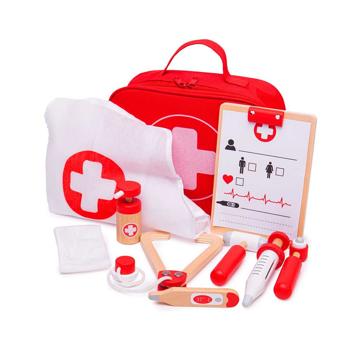 Bigjigs Toys Doctor's Kit - Role Play Dress Up Costume