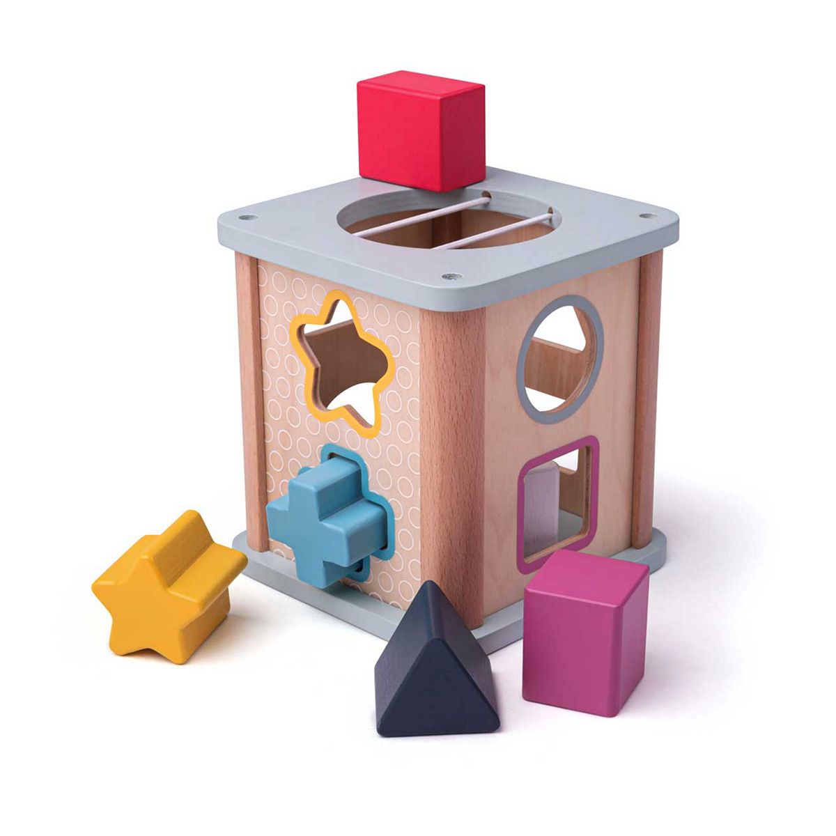 Bigjigs Toys Fsc Certified Wooden Shape Sorter - 9 Pieces