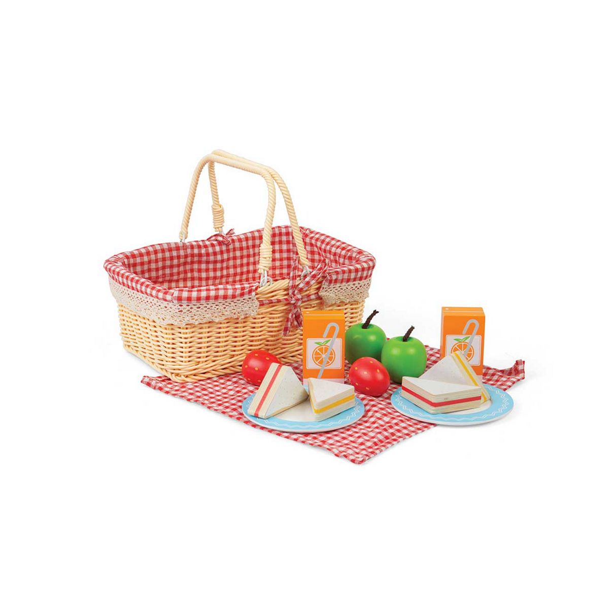 Bigjigs Toys Picnic Basket And Essential Toy Food