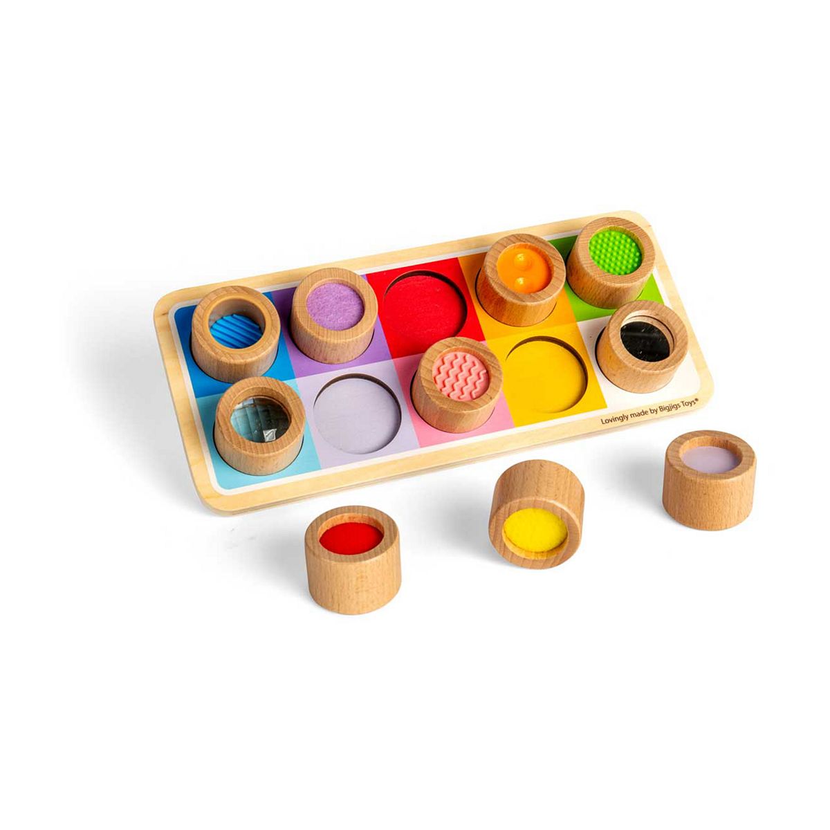 Bigjigs Toys Rainbow Sensory Board - 10 Pieces