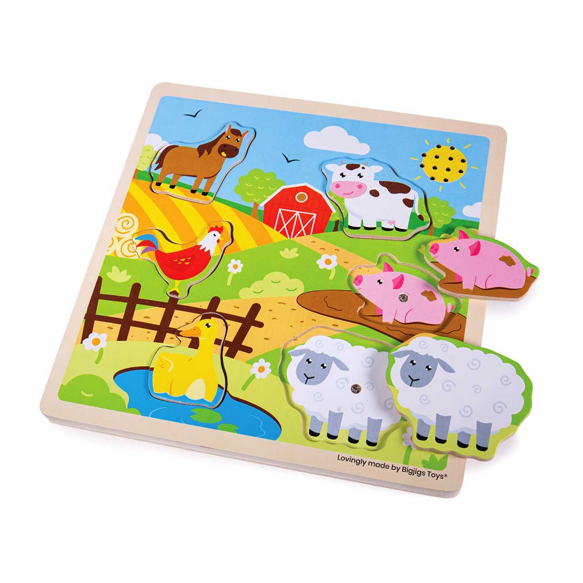 Bigjigs Toys Sound Puzzles Farm - 6 Pieces