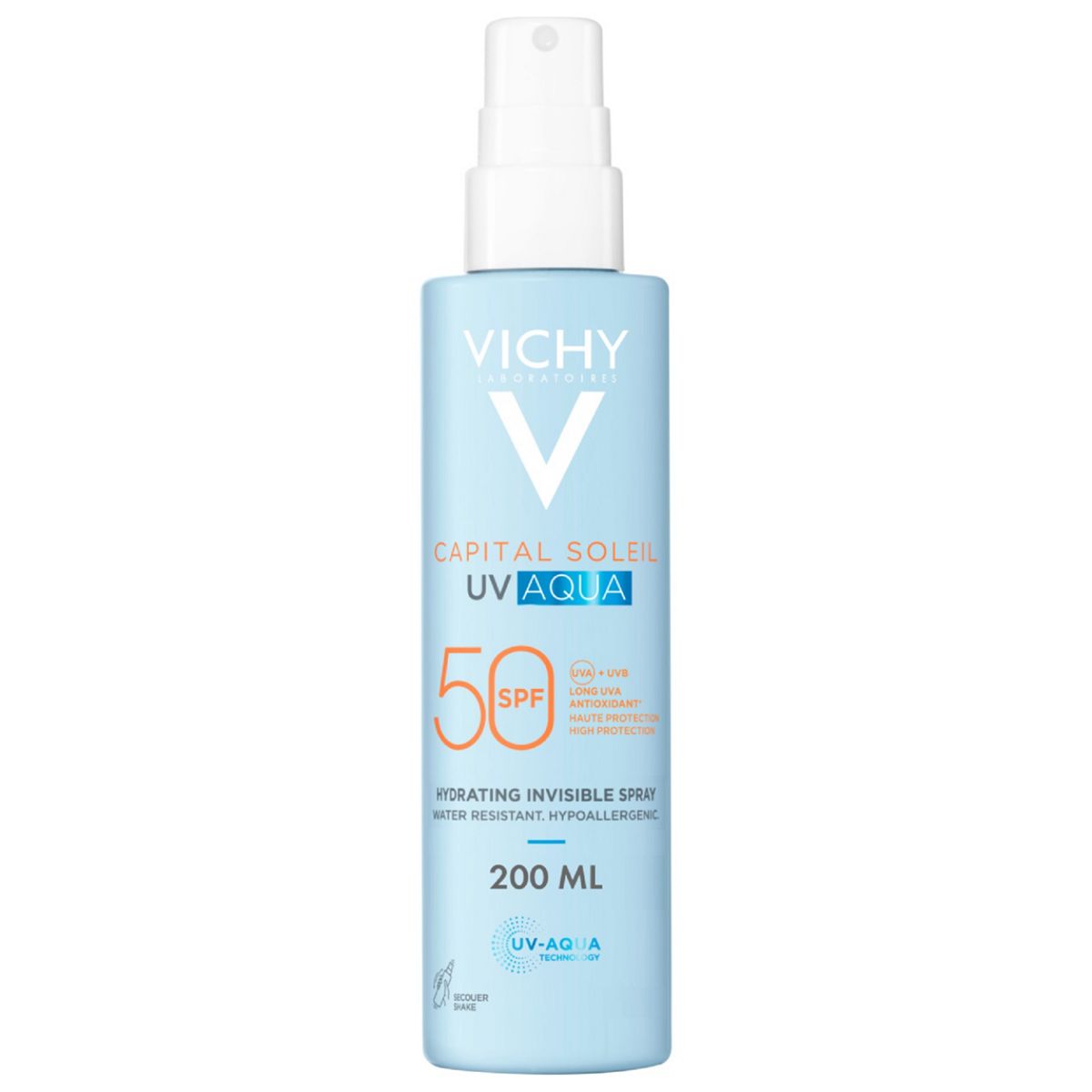 Vichy Capital Soleil Uv Aqua Hydrating Invisible Body Spray Spf50200 ml, 200ml