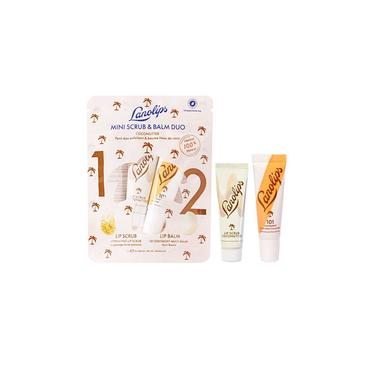 Lanolips Mini Scrub And Balm Coco Butter Set 3G