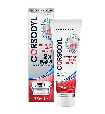 Corsodyl Advanced Plus Intensive Gum Repair Toothpaste White And Polish 75Ml