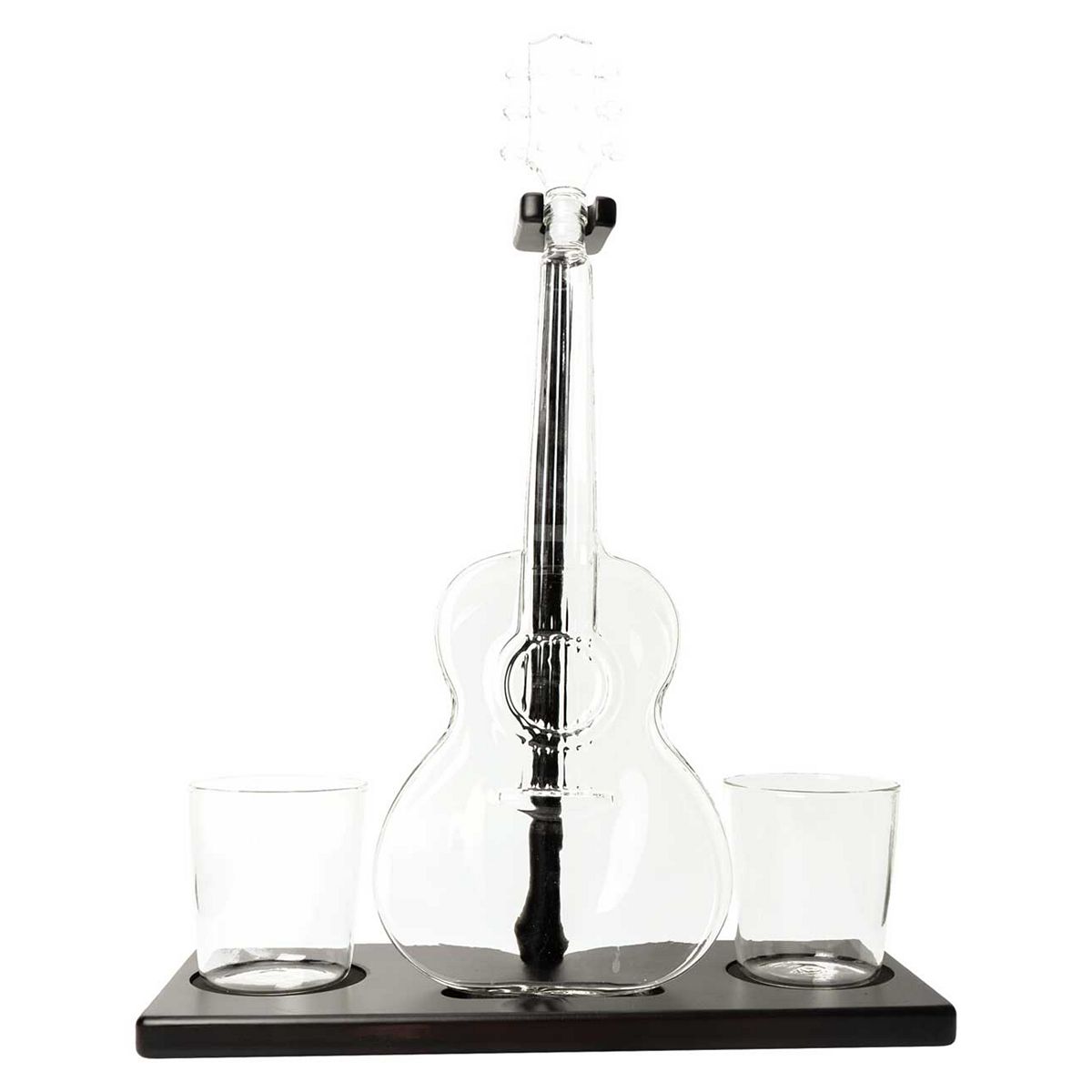 The Source Connoisseur Creations Guitar Decanter Set - Funky Spirit Holder With Stylish Glasses