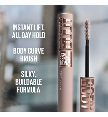 Maybelline Lash Sensational, Body Mascara, Volumizing up to 24H Lift, Black (4)