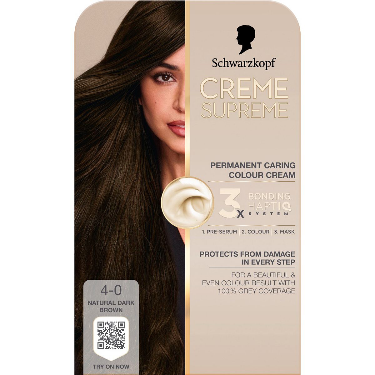 Schwarzkopf Creme Supreme 4-0 Natural Dark Brown Permanent Hair Dye