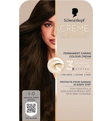 Schwarzkopf Creme Supreme 4-0 Natural Dark Brown Permanent Hair Dye
