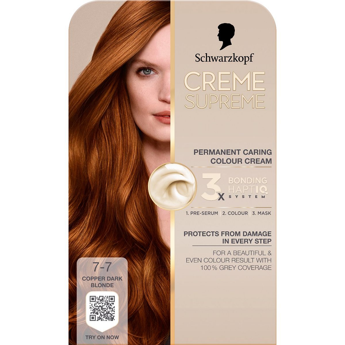 Schwarzkopf Creme Supreme 7-7 Copper Dark Blonde Permanent Hair Dye