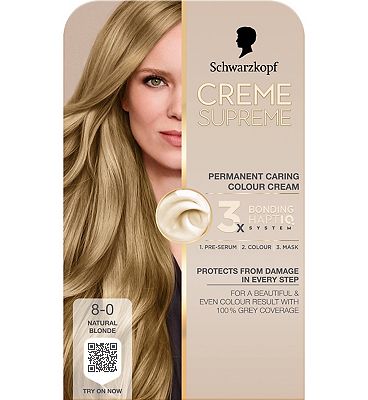 Schwarzkopf Creme Supreme 8-0 Natural Blonde Permanent Hair Dye