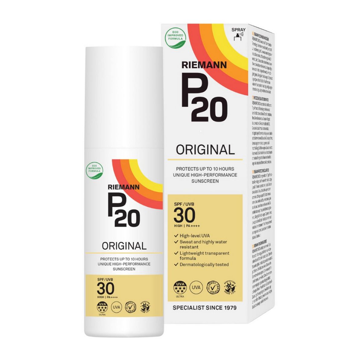 P20 Riemann Original Spf30 Sun Cream Spray 85ml