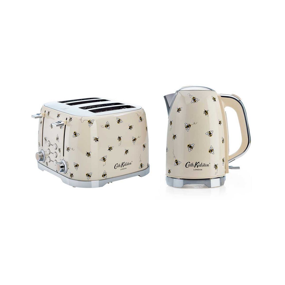 Vq Cath Kidston 1.7L Jug Kettle And 4 Slice Toaster Bees Cream