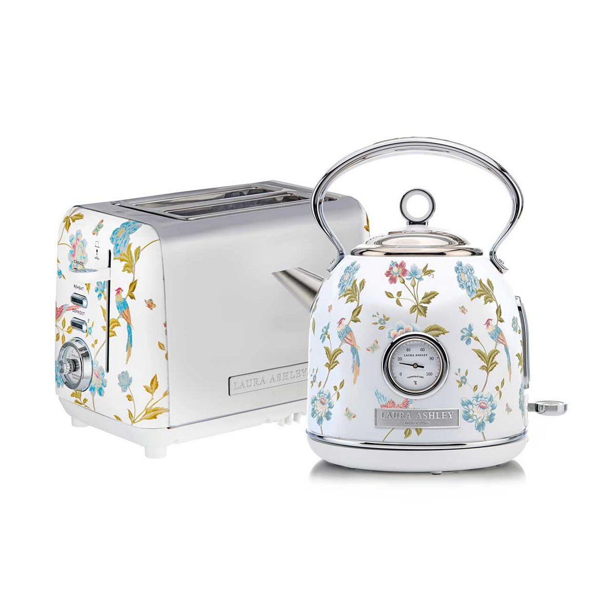 Vq Laura Ashley 1.7L Dome Kettle And 2 Slice Toaster Elveden White
