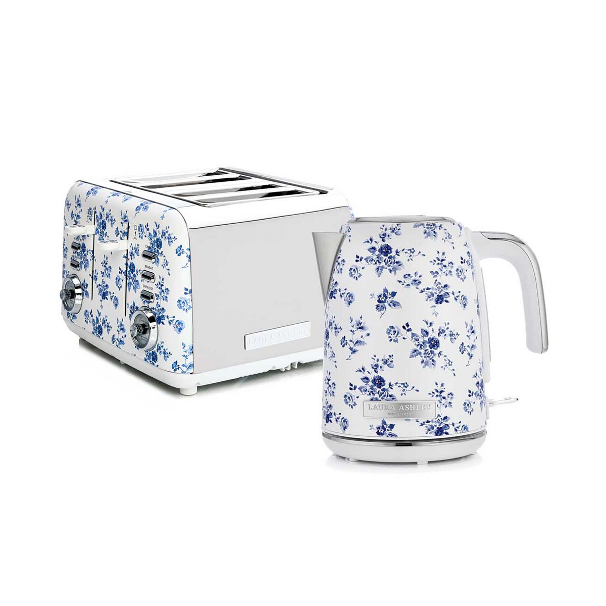 Vq Laura Ashley 1.7L Jug Kettle And 4 Slice Toaster China Rose