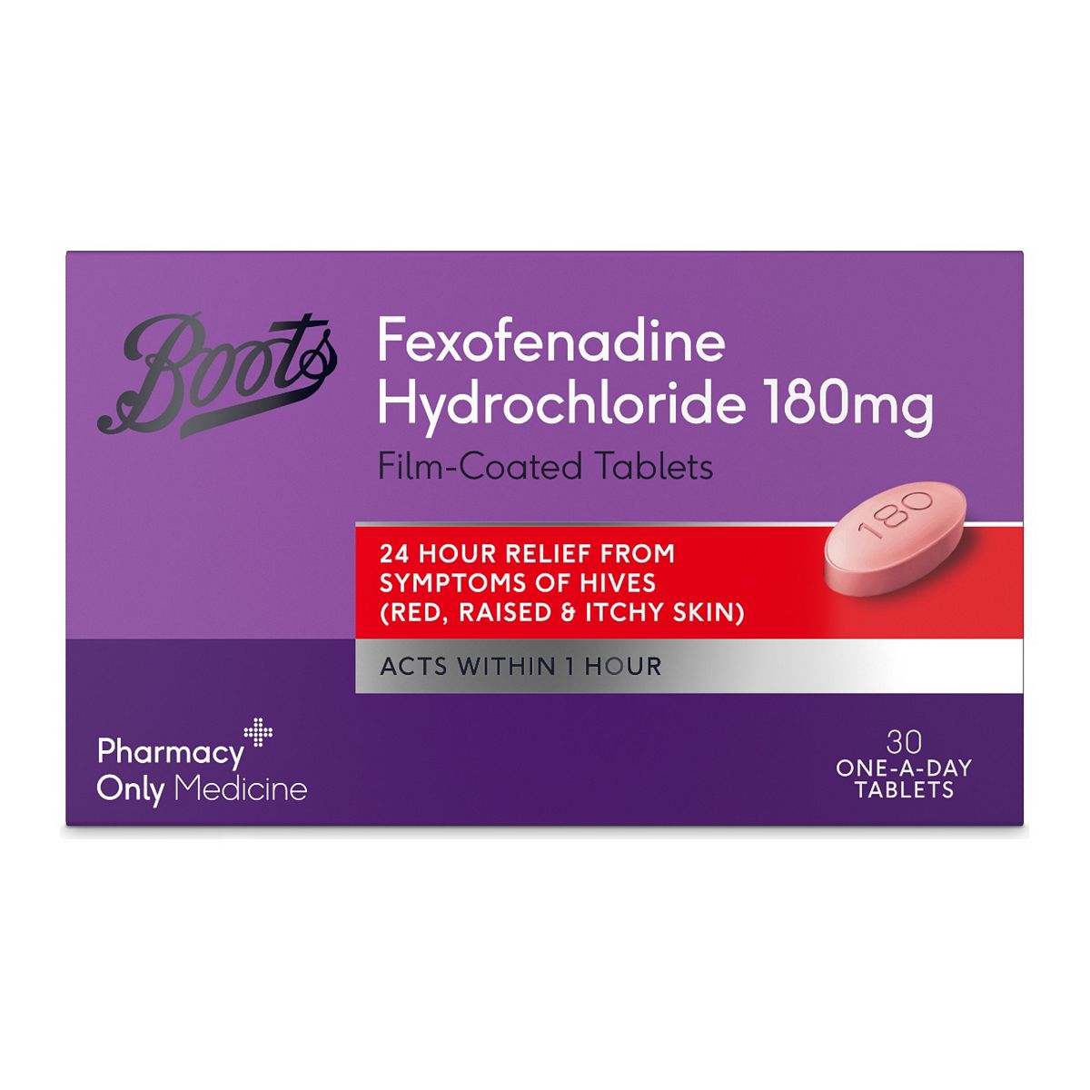Boots Fexofenadine Hydrochloride 180Mg Film-Coated Tablets - 30