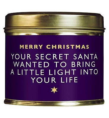 Click to view product details and reviews for Shearer Candles Merry Christmas Your Secret Santa Cinnamon Spice Tin Candle 204g.