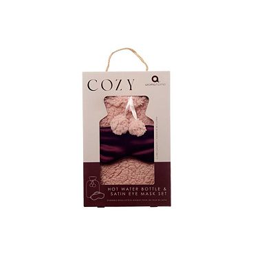 Click to view product details and reviews for Aroma Home Pink Teddy Hot Water Bottle Eye Mask 2l.