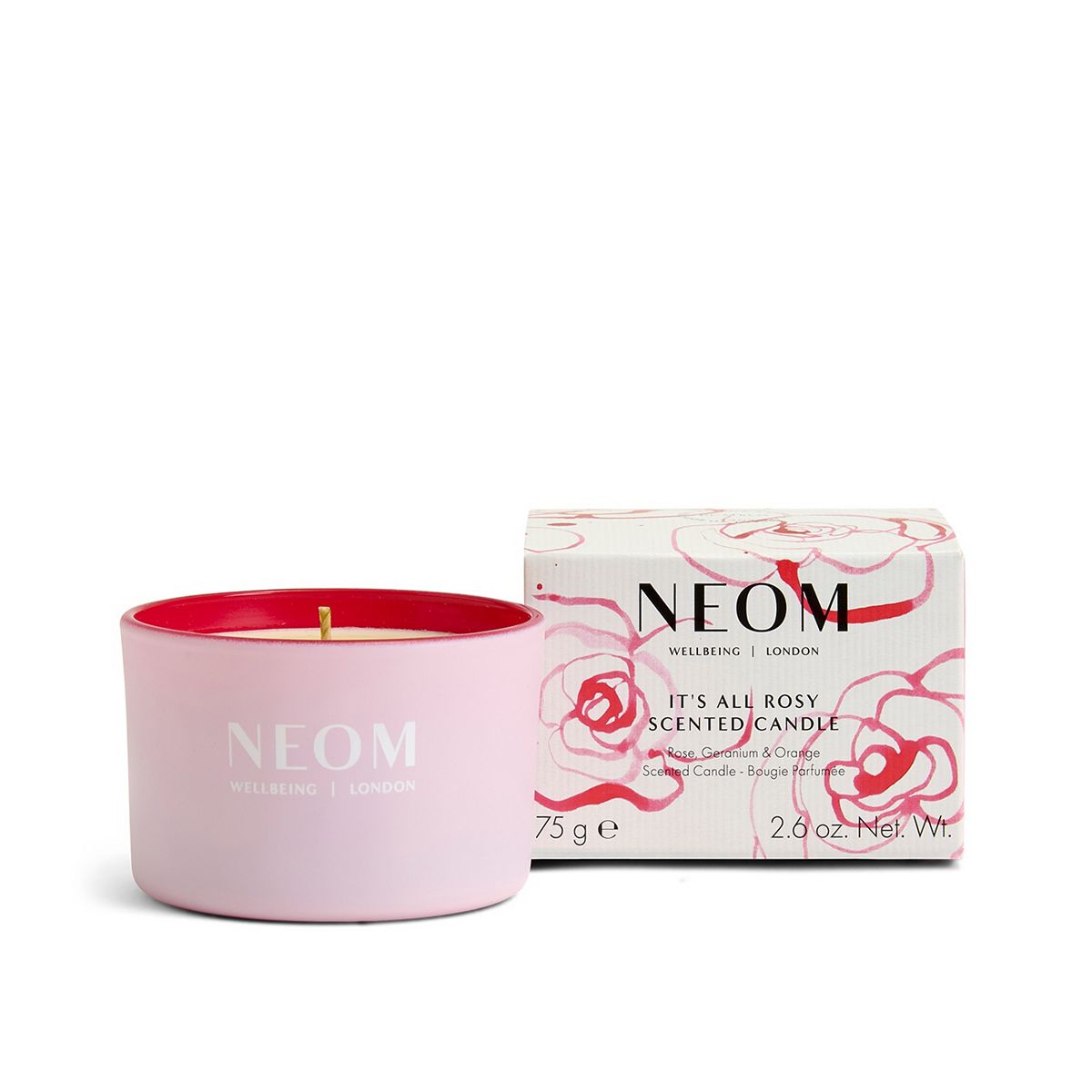 Neom Wellbeing It's All Rosy Travel Candle 75G