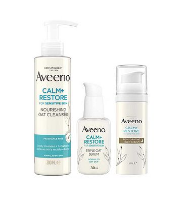 Click to view product details and reviews for Aveeno Face Calm And Restore Night Nourish Routine Bundle.