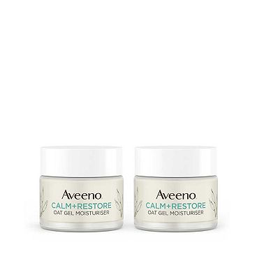 Click to view product details and reviews for Aveeno Face Calm And Restore Oat Gel Moisturiser Duo Bundle.