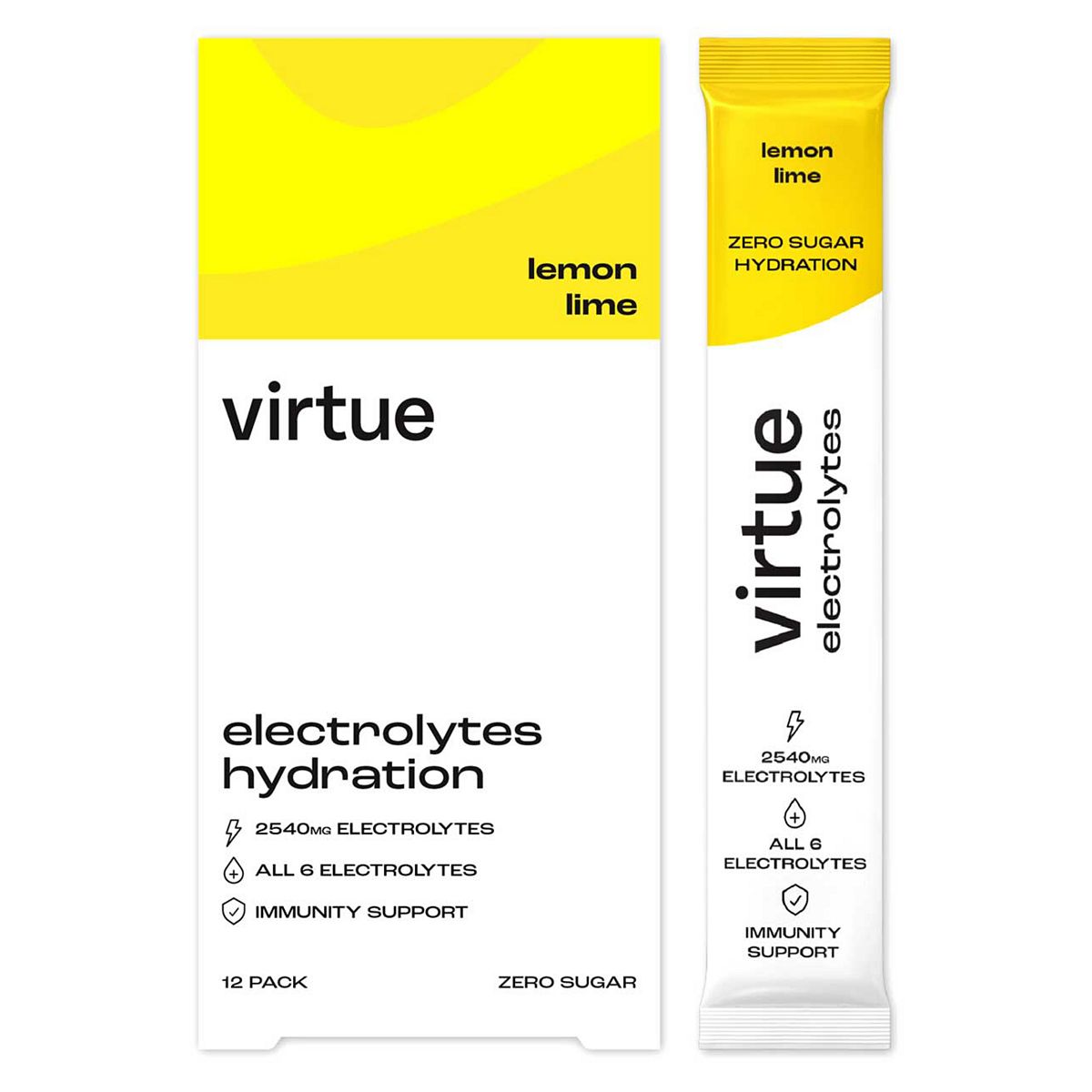 Virtue Drinks Virtue Electrolytes Hydration Powder Lemon Lime 12 Sachets, 5G