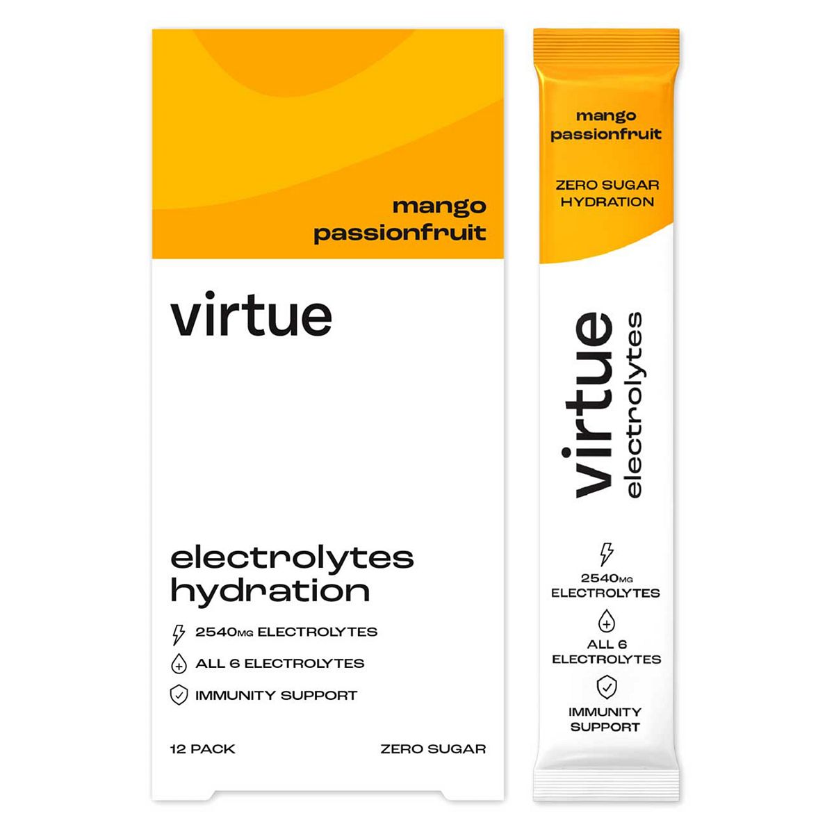 Virtue Drinks Virtue Electrolytes Hydration Powder Mango Passionfruit 12 Sachets
