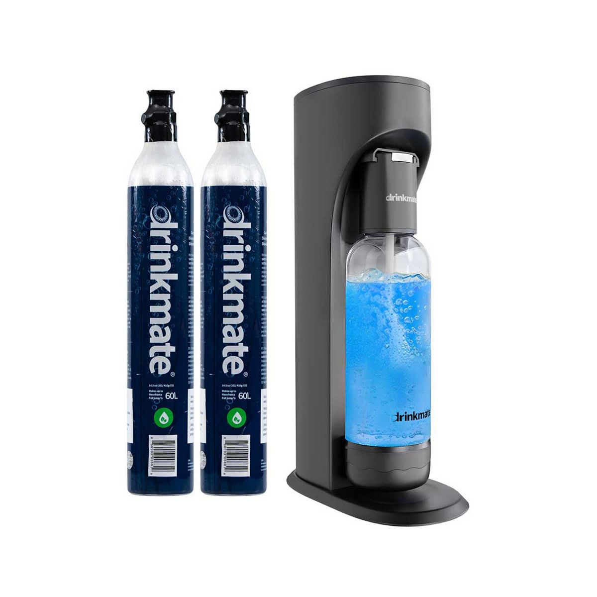 Drinkmate Omnifizz Carbonator Matte Black With 2 Co2 Cylinders