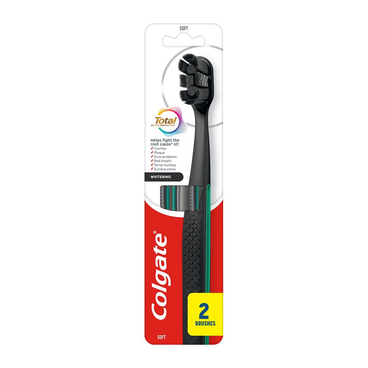 Colgate Total Active Prevention Whitening Soft Manual Toothbrush X2