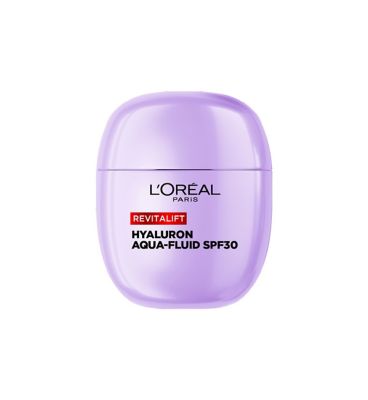 L'Oreal Paris Revitalift Filler Plumping Glass-Skin Aqua-Fluid SPF30 with Hyaluronic Acid, 40ml